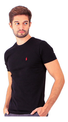 Camiseta Básica Masculina Preta - Frete Grátis