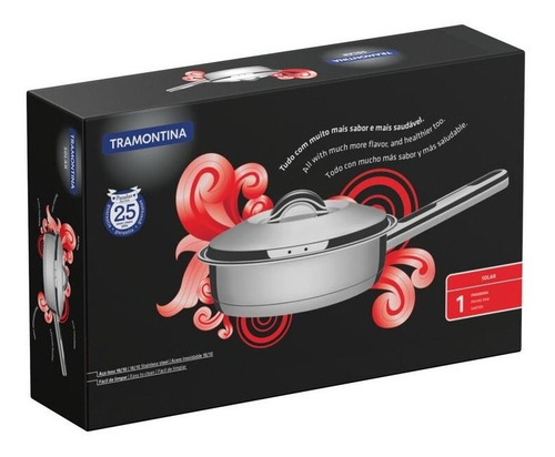 Imagem 4 de 4 de Frigideira Inox 24cm Com Cabo Linha Solar Tramontina