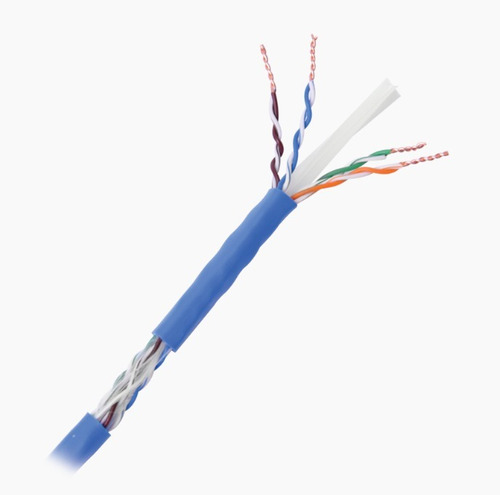 Cable Cat6 Tipo Utp, Etl,ul, Color Azul Carrete De 305 Mts