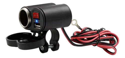 Toma 12v Para Moto Cargador + Puerto Usb Con Fusible Oferta