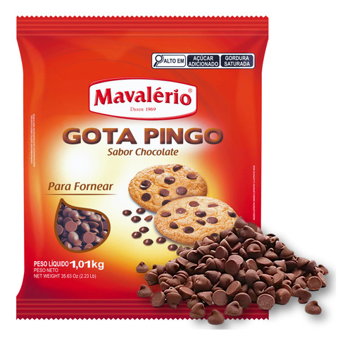 Gotas Pingo Mavalério Forneável 1,01kg Cookies Muffins