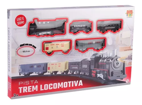 Ferrorama Trem Com Luz 19 Peças Trenzinho