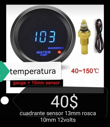 Reloj Digital Temperatura De Agua Tuning Racing