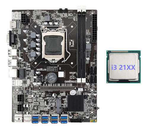 Placa Base Minera B75 Bct+i3 21xx Cpu Lga1155 8xpcie Para N