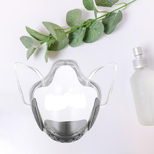 Para 2x Mascarilla Facial Transparente Que Cubre La Boca Y
