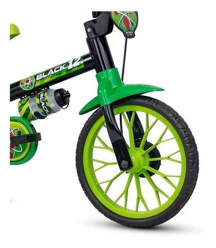 Bicicleta Aro 12 Black Nathor - 3 Anos Com Rodinhas
