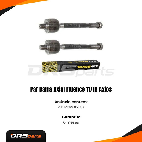 2 Barra Axial Renault Fluence 2016 2017 2018 2019 Axios