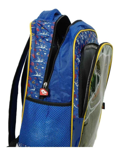 Imagem 7 de 8 de Mochila Escolar Vozz M4029 Dinossauro + Estojo 5 A 10 Anos