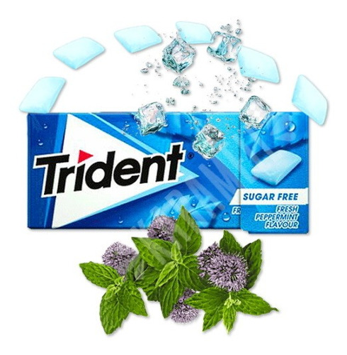 Trident Fresh Peppermint - Chicletes Sabor Hortelã Pimenta -