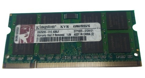 Memória P/ Notebook Ddr2 1gb Kingston 667 Kvr667d2s5/1g (Usado)