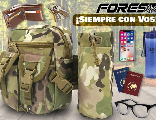Imagen 2 de 9 de Riñonera Tactica Militar Reforzada Camuflado Olivos