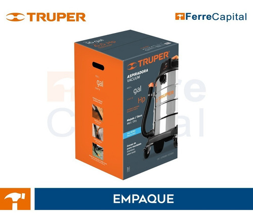 Aspirador Acero Inoxidable 45 L Liquido Solido Truper 101524