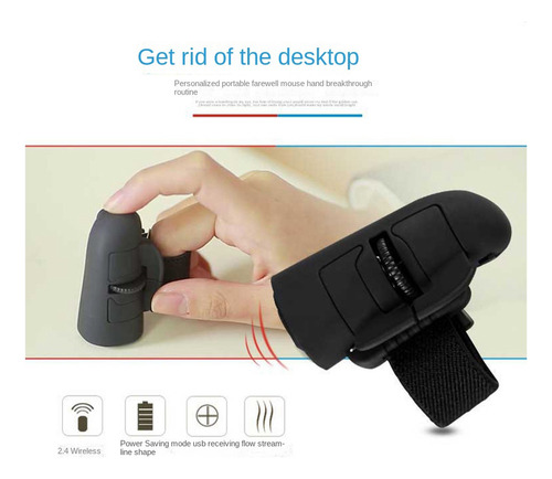 Ratón Inalámbrico Con Forma De Anillo Para Dedo De 2,4 G, E
