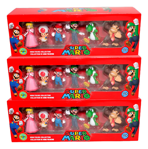 Mario Bros  Figuras Juguetes - Incluye 6 Piezas Y Caja.