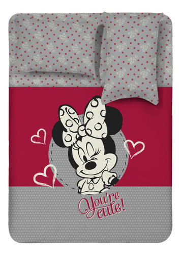 Juego Sabana Semidoble Microfibra 82gr Minnie Cute