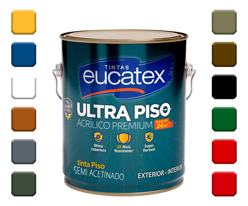 Tinta Ultra Piso Acrílico Premium Eucatex 3,6l Cores Cor Cinza