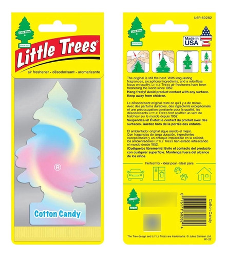 Kit 02 Little Trees Aroma Cotton Candy Odorizador P/carro
