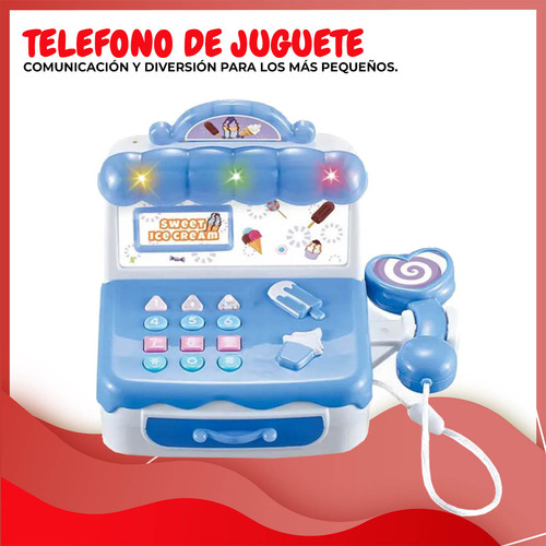 Telefono De Juguete Interactivo Con Luz Y Sonido Celeste