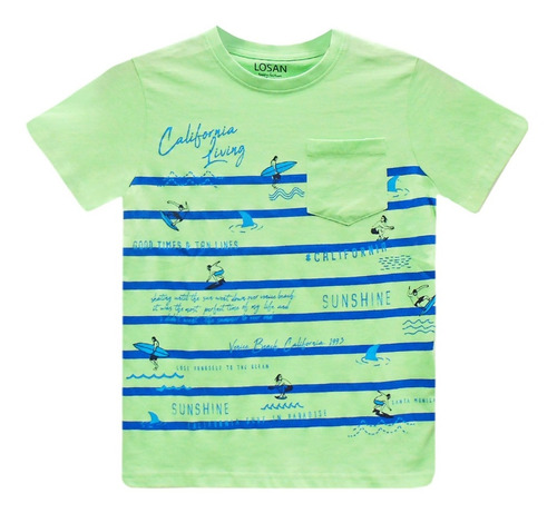 Playera De Niño Estampada Mod.013-1208al Marca Losan®