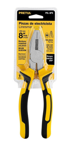 Imagen 3 de 8 de Pinza Electricista Mango Grip 8 PuLG Truper Pretul