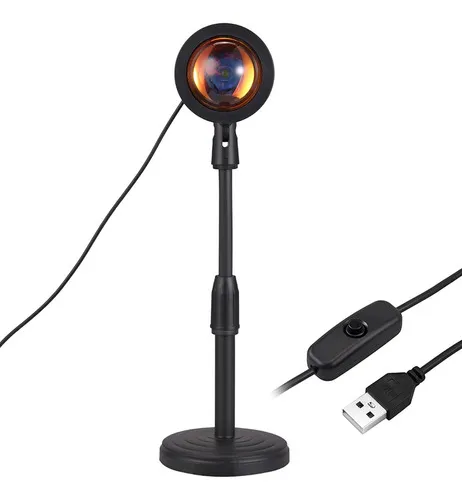 L mpara Velador Usb Proyector Arco ris Atardecer Tik Tok Color de