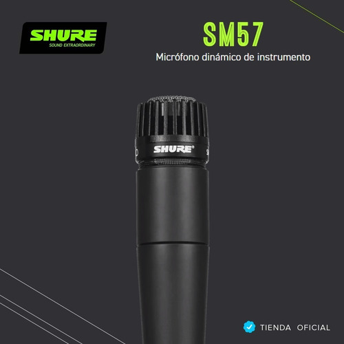 Imagen 7 de 10 de Micrófono Shure Sm57 Dinámico Cardioide Instrumentos Y Voces