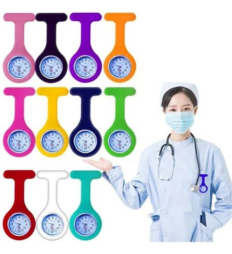 Reloj De Bolsillo Con Solapa De Silicona Para Enfermeras, 12