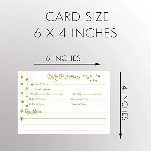 Tarjetas De Predicción Baby Shower Estrella Brillante Blanca
