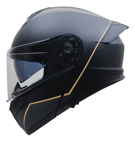 Casco Certificado Roda Force Blanco Abatible Con Visor Solar Negro Dorado Solido Xl