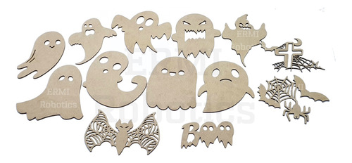 Decoración Halloween 13 Figuras Pack Fantasmas  12 Cm