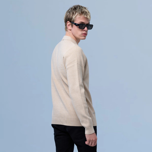 Sweater Hombre Polo Medio Cierre Premium Cara Cruz Jeans