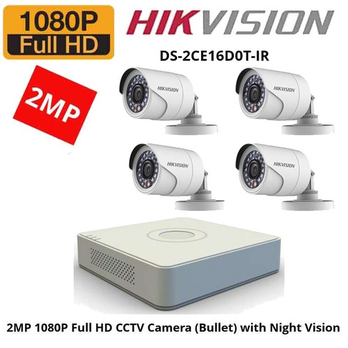 Kit Dvr Hikvision 1080 Ds-7100hqhi-k1 4ch 4 Bullet 1tb 