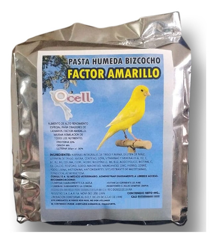 Ocell Pasta Húmeda Bizcocho Para Canarios Factor Amarillo 1k