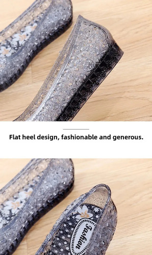Sandalias Planas De Verano Con Cabeza De Cristal De Pvc Para