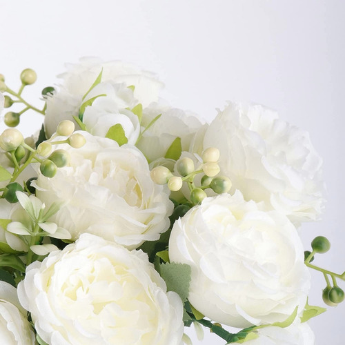 Hi, 3 Ramos De Flores De Seda De Peonía Artificiales