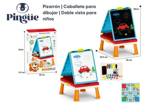 Pizarrón | Caballete Infantil De Dibujo | Doble Vista Pingue