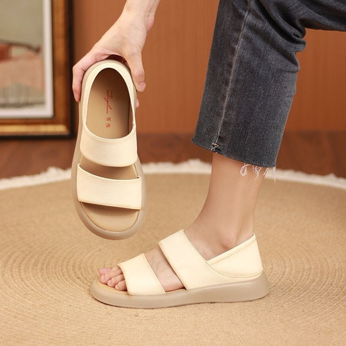Sandalias Planas Para Mujer Zapatos De Playa Transpirables [