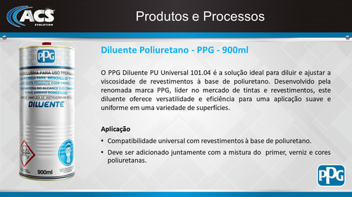 Diluente Poliuretano - Ppg - 900ml Caixa C/ 6 Unidades