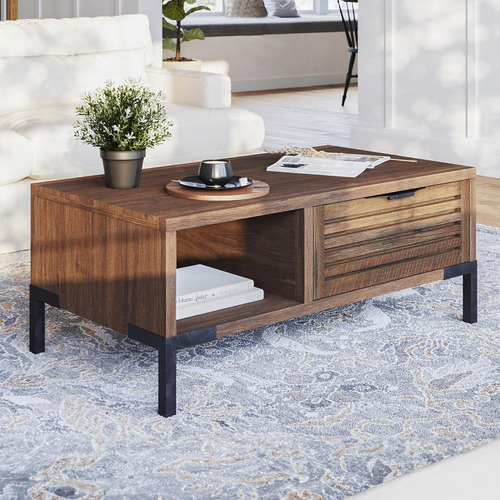 Mesa De Centro Grande Para Sala De Estar Con Cajón-millie, C