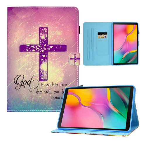Funda Para Galaxy Tab Versiculo Biblico Salmo Diseño Cruz