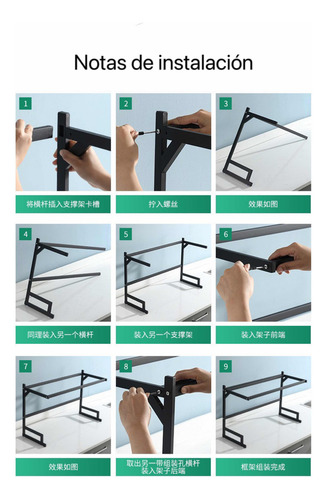 Escurridor De Trastes All In One Dos Niveles 85cm Color Negro