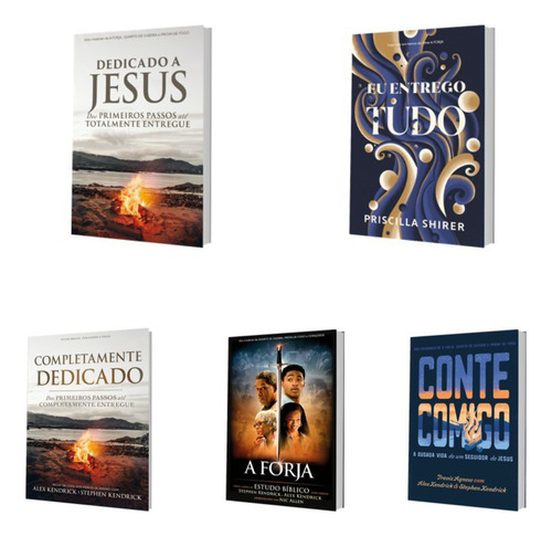 Kit Livros A Forja Estudo Bíblico+completamente Dedicado+dedicado A Jesus+conte Comigo