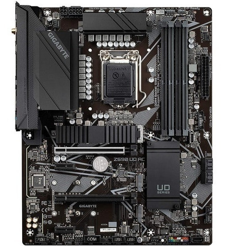 Placa-mãe Gigabyte Z590 Ud Ac Wifi Atx Intel Lga 1200 11va, cor preta
