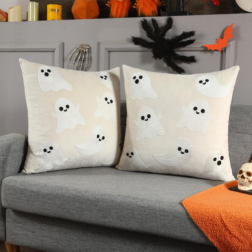 Luoyehk Halloween Pillow Covers 18x18 Set De 2 Lindas Cubier