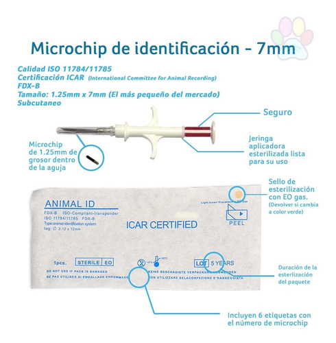 Imagen 2 de 10 de Microchip Para Mascotas - Animales / Certificado Y Pasaporte