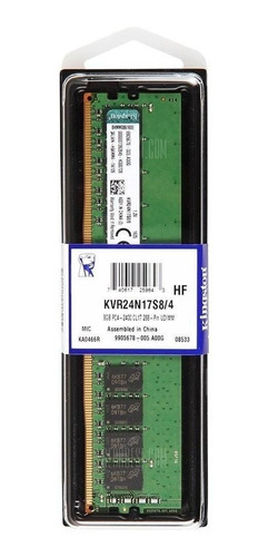 Memória RAM ValueRAM 4GB 1x4GB Kingston KVR24N17S8/4