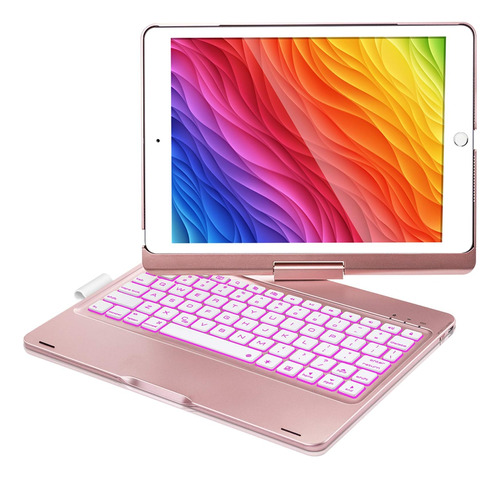 Funda Con Teclado Babg / Para iPad 9.7  / 360° / Rose Gold