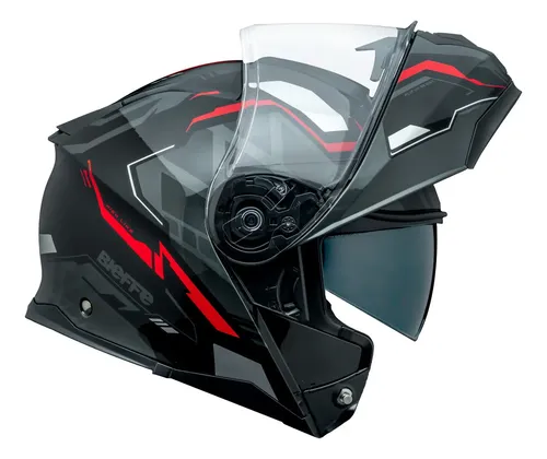 Capacete Moto Bieffe Premium B Dynamic Attractie Cor Preto Com Vermelho Tamanho Do Capacete