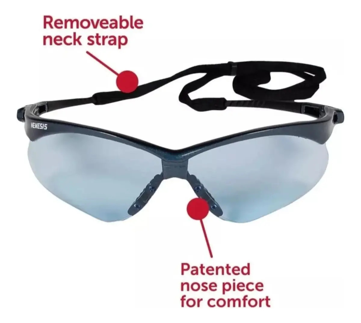 Gafas de Sol Nemesis Deportivo UV Protección Armazón Negro Lente Azul Claro