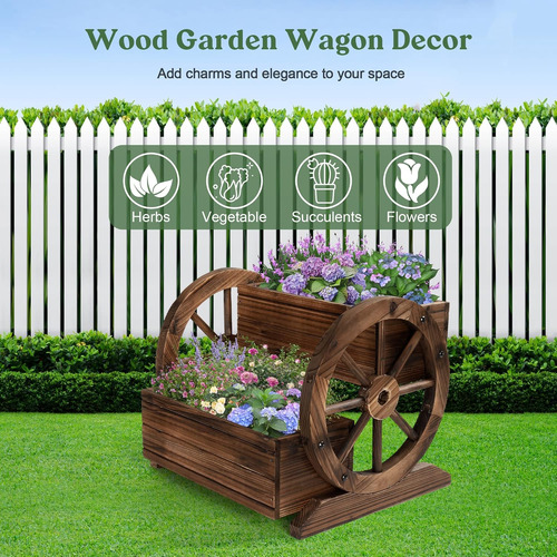 Jardinera De Madera Con Ruedas, Maceta Decorativa Para Flore